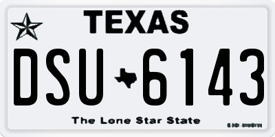 TX license plate DSU6143