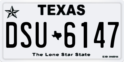 TX license plate DSU6147