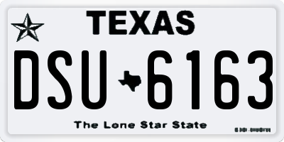 TX license plate DSU6163