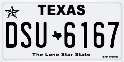 TX license plate DSU6167
