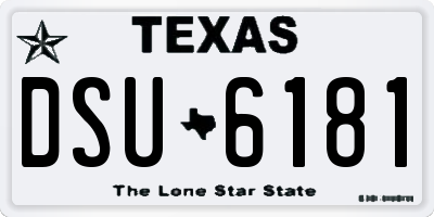 TX license plate DSU6181