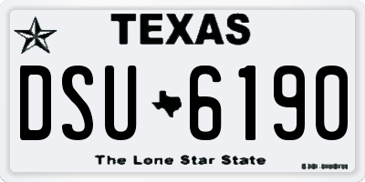 TX license plate DSU6190