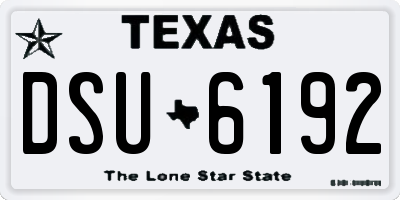 TX license plate DSU6192