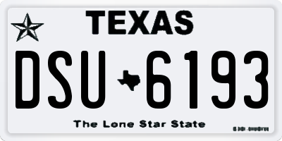 TX license plate DSU6193