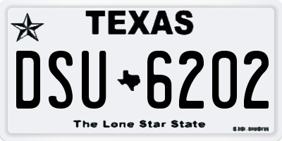 TX license plate DSU6202