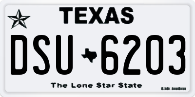 TX license plate DSU6203