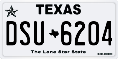 TX license plate DSU6204