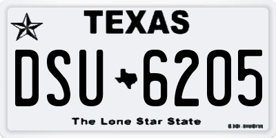 TX license plate DSU6205