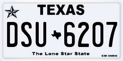 TX license plate DSU6207