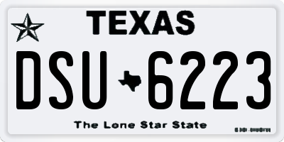 TX license plate DSU6223