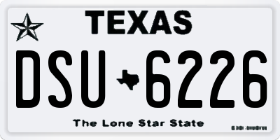 TX license plate DSU6226