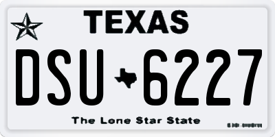 TX license plate DSU6227