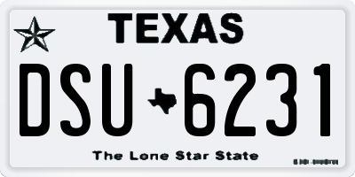 TX license plate DSU6231