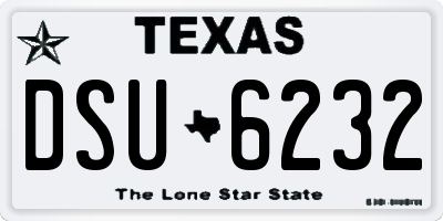 TX license plate DSU6232