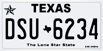 TX license plate DSU6234