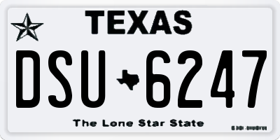 TX license plate DSU6247