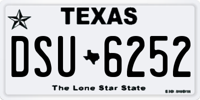 TX license plate DSU6252