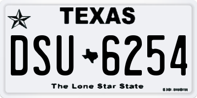 TX license plate DSU6254