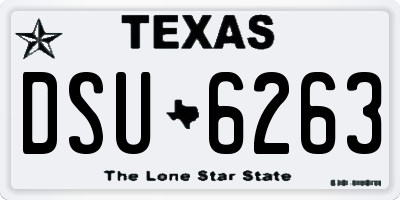 TX license plate DSU6263