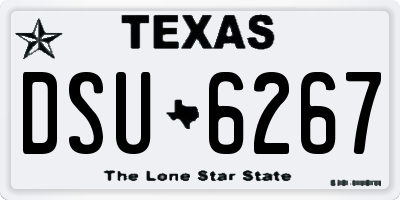 TX license plate DSU6267