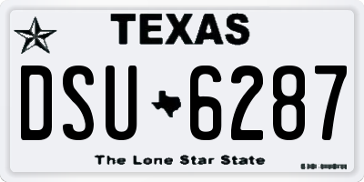 TX license plate DSU6287