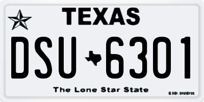 TX license plate DSU6301
