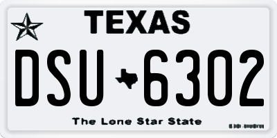 TX license plate DSU6302