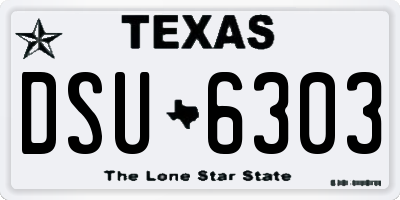 TX license plate DSU6303