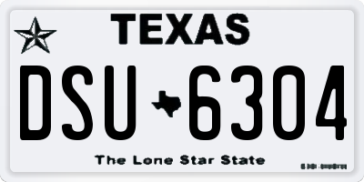 TX license plate DSU6304