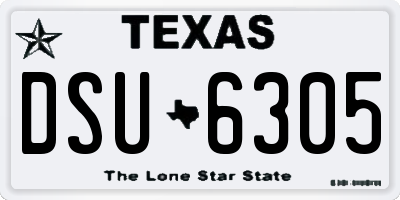 TX license plate DSU6305