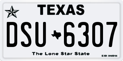 TX license plate DSU6307