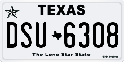 TX license plate DSU6308