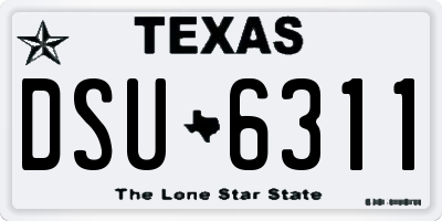 TX license plate DSU6311