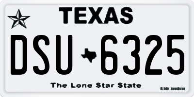 TX license plate DSU6325