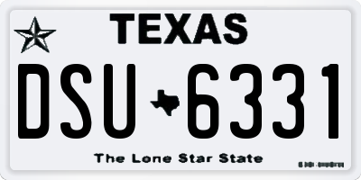 TX license plate DSU6331