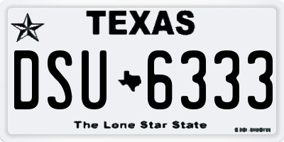 TX license plate DSU6333