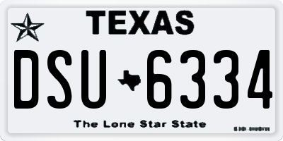 TX license plate DSU6334