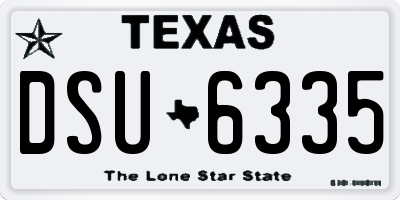 TX license plate DSU6335