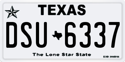TX license plate DSU6337