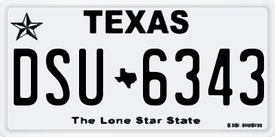 TX license plate DSU6343