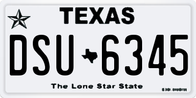 TX license plate DSU6345