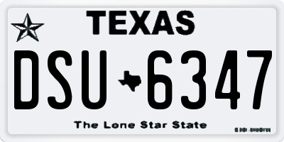 TX license plate DSU6347