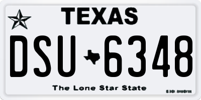TX license plate DSU6348