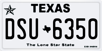 TX license plate DSU6350