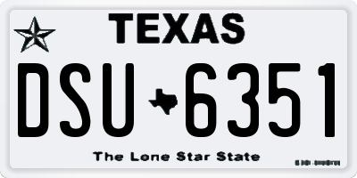 TX license plate DSU6351