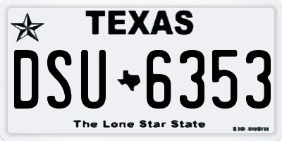 TX license plate DSU6353