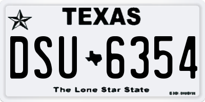 TX license plate DSU6354