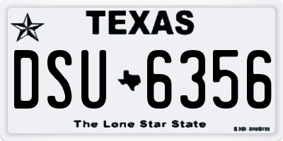 TX license plate DSU6356