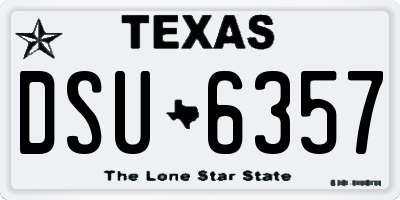 TX license plate DSU6357
