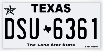 TX license plate DSU6361